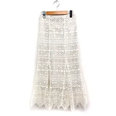 スナイデル SNIDEL レース ヘムフレアスカート ロング丈 レースアップ 0 アイボリー 白 /FT35