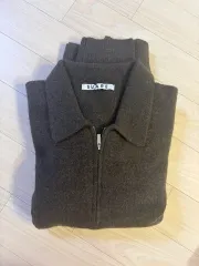 SUARE ハーフ ジップアップ ニット ブラウン L