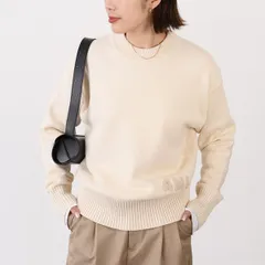 AMI ALEXANDRE MATTIUSSI アミパリス ニット セーター トップス Ami エンブロイダリー クルーネック HKS163 KN0063 メンズ グレー オフホワイト 長袖 リブ