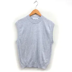 ユナイテッドアローズ A DAY IN THE LIFE UNITED ARROWS ニット ベスト リブ クルーネック コットン混 ハイゲージ M グレー /NT34