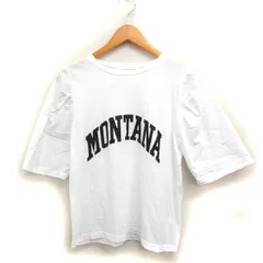 プライア Praia 5分袖 Tシャツ カットソー ロゴプリント コットン 綿 ホワイト 白 /FT27