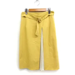 プロポーション ボディドレッシング PROPORTION BODY DRESSING 切替 タイトスカート ひざ丈 ベルト 3 イエロー 黄 /FT32