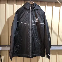 1650 PUMA ナイロンジップアップパーカー ブラック XL プーマ フルジップ ナイロンジャケット ワンポイント 刺繍ロゴ プリントロゴ スポーツ 古着卸 アメリカ仕入