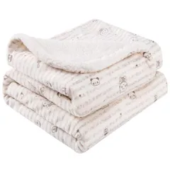 【送料無料】ベビー 赤ちゃん用 毛布 掛け毛布 ブランケット ひざ掛け おくるみ ふわふわ 男女兼用 80*110cm 保温性 ソフト 発熱二枚合わせ 丸洗いOK 抗菌