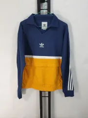 アディダス ジャージ アノラック ドリルトップ プルオーバー トラックジャージ ネイビー イエロー xs