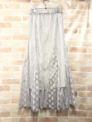 【中古】 IENA イエナ トリミングレーススカート 25-060-900-5180-4-0 ベージュ 36 111444583