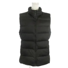 ユニクロ UNIQLO ダウンベスト XL 黒 ブラック ノースリーブ スタンドカラー キルティング /AO15 ■GY61