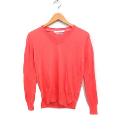 スピック&スパン Spick&Span Vネック ニット セーター 長袖 無地 コットン 綿 コーラル /FT8
