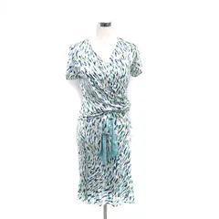 ダブルビー wb セットアップ カットソー 半袖 カシュクール フレア スカート ロング 総柄 グリーン 緑 /KT3