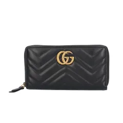 グッチ ジップアラウンドウォレット GGマーモント 長財布 レザー 443123 レディース  GUCCI  中古 グッチ