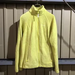 1652 Columbia フリースジャケット イエロー M コロンビア フルジップ ワンポイント 刺繍ロゴ アウトドア 古着卸 アメリカ仕入
