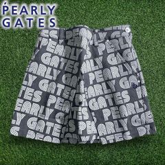 PEARLY GATES パーリーゲイツ ゴルフ コットン混 カルゼ ラインロゴ柄