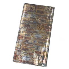 西陣まいづる 彫金 袋帯 華文 菊 松 金糸 青系 色紙取源氏絵巻 新品未 