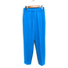 パシオーネ PASSIONE イージー テーパードパンツ センタープレス 無地 36 ターコイズブルー 青 /FT37