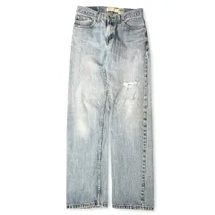 (31) LEVI'S リーバイス 505 31X34 ダメージ ライトブルー デニム パンツ レギュラーフィット