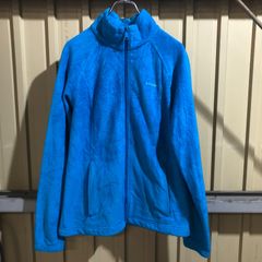 1653 Columbia フリースジャケット ブルー L コロンビア フルジップ ワンポイント 刺繍ロゴ アウトドア 古着卸 アメリカ仕入