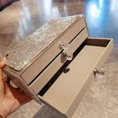 新品未使用 多段引出し式ジュエリー収納ケース イヤリング / 指輪 / ブレスレット / 黄金 / 宝石用 大容量デザイン