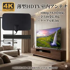 室内アンテナ TVアンテナ 薄型 貼り付け式 地デジアンテナ  地デジ 地上波 フルHD 1080p 全方向受信