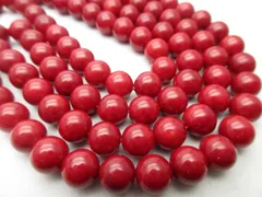 【AAA】/【レッドコーラル(珊瑚)】/玉size(約8㎜)/1set(5玉)/《生命・幸福・長寿》/1577a4