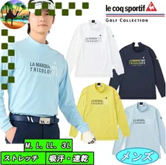 QGMWJB03　ルコック　ロゴプリント モックネックシャツ 長袖　ゴルフウェア【宅配便】送料高騰の為【北海道・沖縄・離島】への発送はできません。
