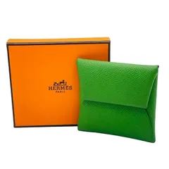 HERMES エルメス バスティア ヴェルソ レザー コインケース B刻印 グリーンのサムネイル