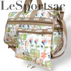 ☆★美品★LeSportsac   レスポートサック★トートバッグ　ショルダーバッグ　ボストンバッグ　大容量　斜め掛け　2way    ポーチ付き　鍵付き　A4収納可　大きいサイズ　ラージ　ラージサイズ　ナイロン　ベージュ　ロゴ★♯2168