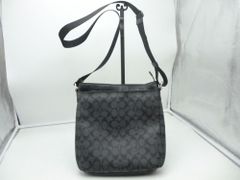 良品 COACH コーチ メッセンジャーバッグ PVC シグネチャー ブラック