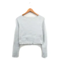 ミスティック mystic リブ ニット セーター 長袖 ラメ シンプル F グレー 灰 /KT20