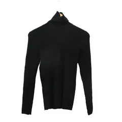 ルクールブラン le.coeur blanc ニット セーター 長袖 タートルネック ラメ シンプル 38 ブラック 黒 /KT15