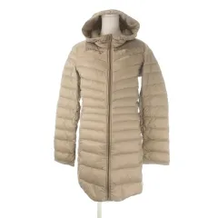 ユニクロ UNIQLO ライトダウンコート M ベージュ フード付き 長袖 キルティング 217-069160 /CK13 ■GY61