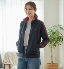 adidas CLIMALITE トラックジャケット レディース L ネイビー×ピンク ジャージ ジップアップ アディダス