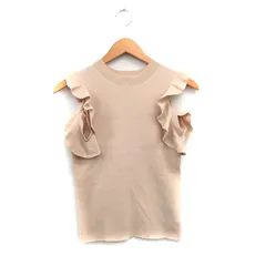 スナイデル SNIDEL ニット セーター ショルダーカット フリル コットン シンプル ONE ベージュ /KT21