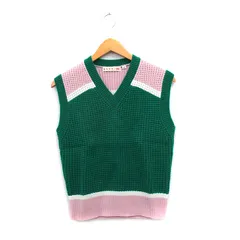 ユニクロ UNIQLO × マルニ MARNI コラボ ニット ベスト プルオーバー Vネック グリーン 緑 /KT37