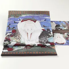 ona4692 お仕立て付き 西陣 酒井守 おしゃれ 染め 九寸 名古屋帯 伊藤若冲 鳥獣花木図屏風 ２～３週間で発送