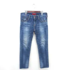 レッドカード RED CARD 64503 デニム ダメージ ジーンズ パンツ ウォッシュ加工 ヒゲ加工 スリム ジップフライ 24 紺 インディゴ /TT