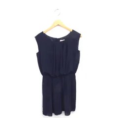 アーバンリサーチ URBAN RESEARCH ワンピース フレア ひざ丈 プルオーバー 薄手 FREE ノースリーブ 紺 ネイビー /TT13