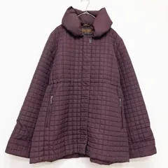 BALMAIN　バルマン　キルティングコート　ショート　中綿　フレア　ポリエステル　ボルドー　レディース　L　b00322