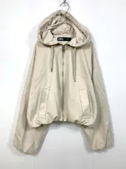 ZARA ザラ 3046/833/712 フェイクスエードクロップド ジャケット sizeM/エクリュ ◆■レディース