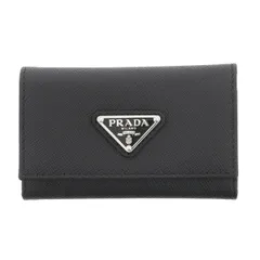 PRADA プラダ サフィアーノレザー 4連キーケース キーケース 1PG004 メンズ レザー ブラック 中古