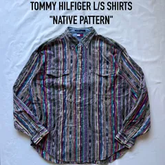 tommy hilfiger トミーヒルフィガー長袖シャツ　ボタンダウン　ネイティブ　90s   オールド　XLサイズ