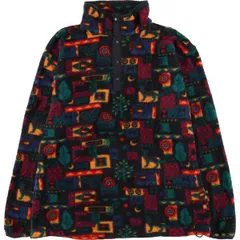 古着 90年代 エルエルビーン L.L.Bean 総柄 ハーフスナップ フリースプルオーバー メンズM相当 ヴィンテージ/eaa459634