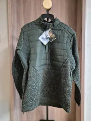 (新品) PARAGONA クォーター ジッパー セーター グリーン XL