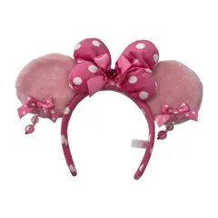 186001 現状品 Disney ディズニー カチューシャ⭐︎ミニー パルパルーザ ピンク イヤリング 水玉 ユニセックス