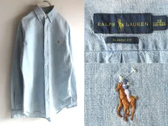 RALPH LAUREN ラルフローレン CLASSIC FIT ポロポニーロゴ刺繍 BDシャツ シャンブレーシャツ XS ライトインディゴ 国内正規品