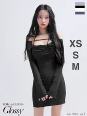 ブラック GL3938 【ROBE de FLEURS Glossy/ローブドフルール グロッシー】4143 長袖/ ボレロ/ スエード/ ロングスリーブ/ ホルター/ タイト/ ミニドレス/ キャバドレス/ AngelR/ andy