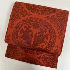 名古屋帯　幾何学模様　真綿紬　八寸　正絹 名古屋帯 正絹 紬 幾何学 八寸 MA-3559 - メルカリ