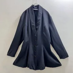 USA 90s レーヨン テーラードジャケット ペプラム アメリカ ヴィンテージ vintage 希少 ドレープ モード 黒 ブラック レア