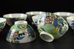 蔵A5980】中国古美術 康熙色絵金縁煎茶碗 八客 古箱付 - メルカリ