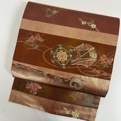 名古屋帯　幾何学模様　真綿紬　八寸　正絹 名古屋帯 幾何学模様 真綿紬 八寸 正絹 逸品】八寸 名古屋帯 お太鼓