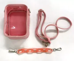 【中古】バッグ ピンク カラフルチェーンぬい痛ショルダー